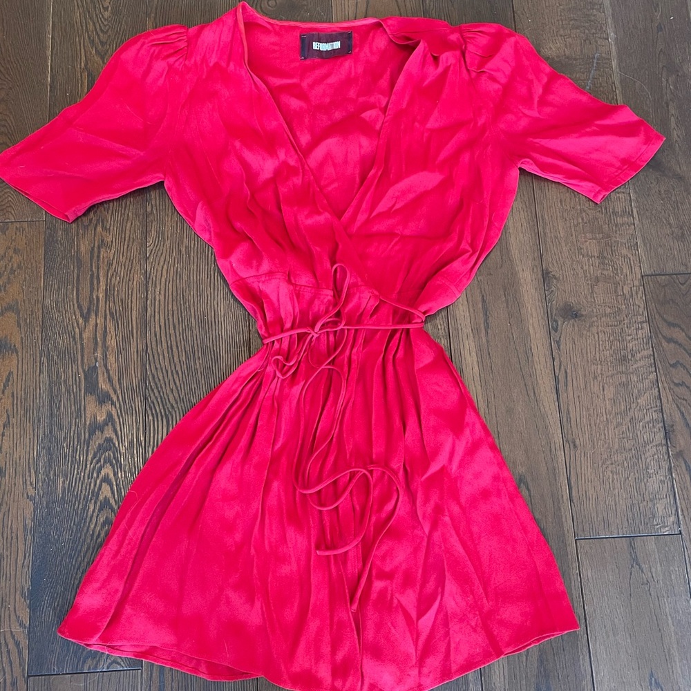 Reformation mini wrap dress